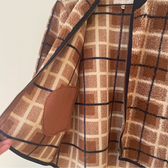 THE GREAT. Plaid Jacket in Brown and Black - Picture 5 of 14